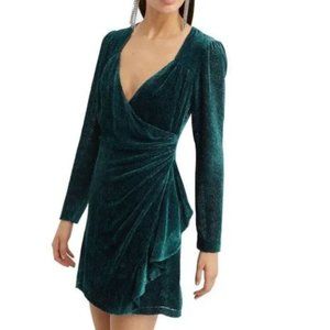 Intermix Brooke Green Velvet Burnout Dress